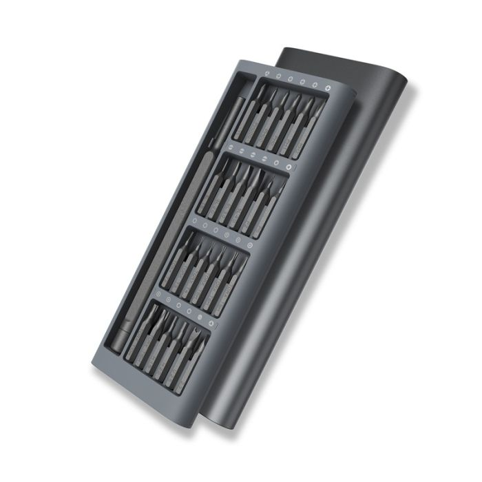 Juego de Destornilladores de Precisión Xiaomi Mi Precision Screwdriver Kit | 24 Puntas Magnéticas de Acero S2 de Alta Dureza (60 HRC) | Estuche y Mango de Aleación de Aluminio Anodizado | Mecanismo de Apertura Emergente Push-to-Release | Para Reparación de Electrónica, Laptops, Celulares y Relojes | Xiaomi Mi Precision Screwdriver Kit