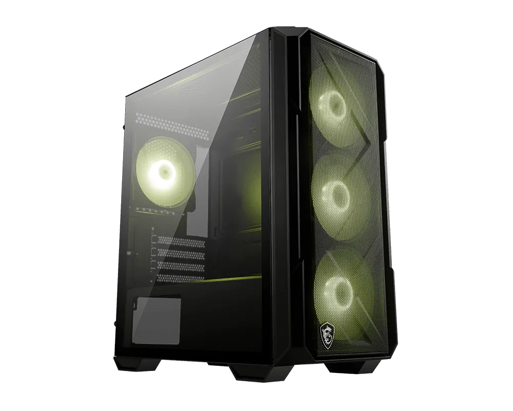 Gabinete Gamer Micro-ATX MSI MAG FORGE M120R AIRFLOW | Panel Frontal de Malla Metálica de Alto Flujo de Aire | Incluye 4 Abanicos ARGB de 120 mm Preinstalados | Lateral de Cristal Templado de 3 mm | Soporte para Tarjetas Gráficas de hasta 330 mm | Controladora de Iluminación de 1 a 6 ARGB | Color Negro | MSI MAG FORGE M120R AIRFLOW