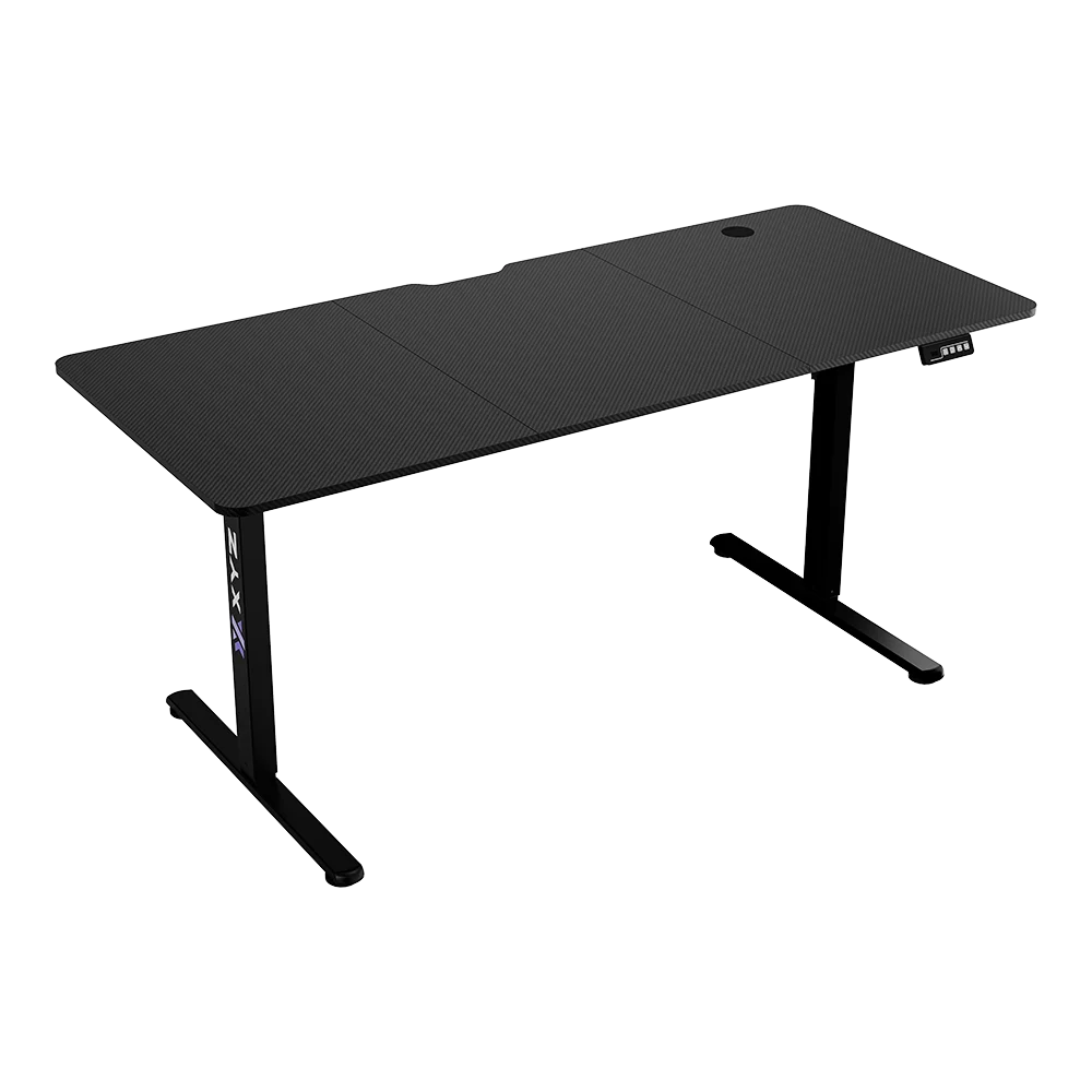 Escritorio Eléctrico Ajustable XYZ CORE de 160x70cm | Sistema de Elevación Monomotor 730-1180mm | Capacidad de Carga hasta 70kg | Superficie de Fibra de Carbono de 15mm | Control con 2 Memorias y Sensor Anticolisión | Velocidad de Ajuste 18mm/s | Color Negro | X-DS-CORE-B