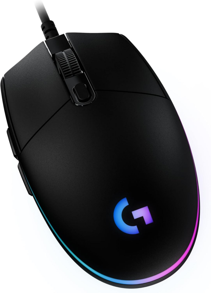 Mouse Gamer Logitech G203 LIGHTSYNC RGB con Cable | Sensor Óptico de Grado Gaming hasta 8,000 DPI | Tasa de Sondeo (Polling Rate) 1000Hz / 1ms | 6 Botones Programables con Clics Mecánicos | Iluminación RGB LIGHTSYNC 3 Zonas (~16.8M Colores) | Software G HUB | Color Negro