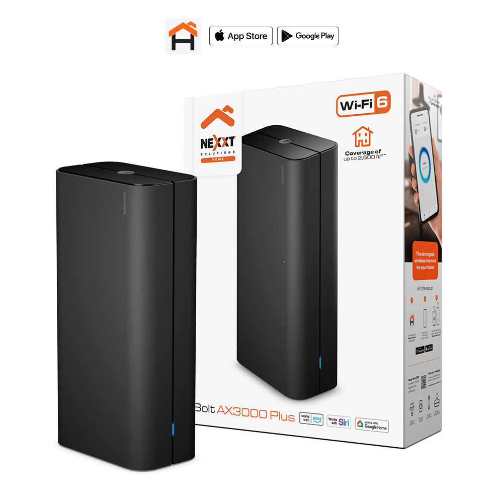 Router de Malla Wi-Fi 6 AX3000 Nexxt Solutions True Mesh NCM-X3000 Doble Banda Gigabit | Velocidades Combinadas de hasta 3000 Mbps (574 Mbps en 2.4 GHz + 2402 Mbps en 5 GHz) | Tecnologías OFDMA, MU-MIMO y Beamforming | Puertos Gigabit Ethernet WAN/LAN | Red de Malla Escalable con Itinerancia Fluida (Seamless Roaming) | Cifrado WPA3 y Control Parental | NCM-X3000