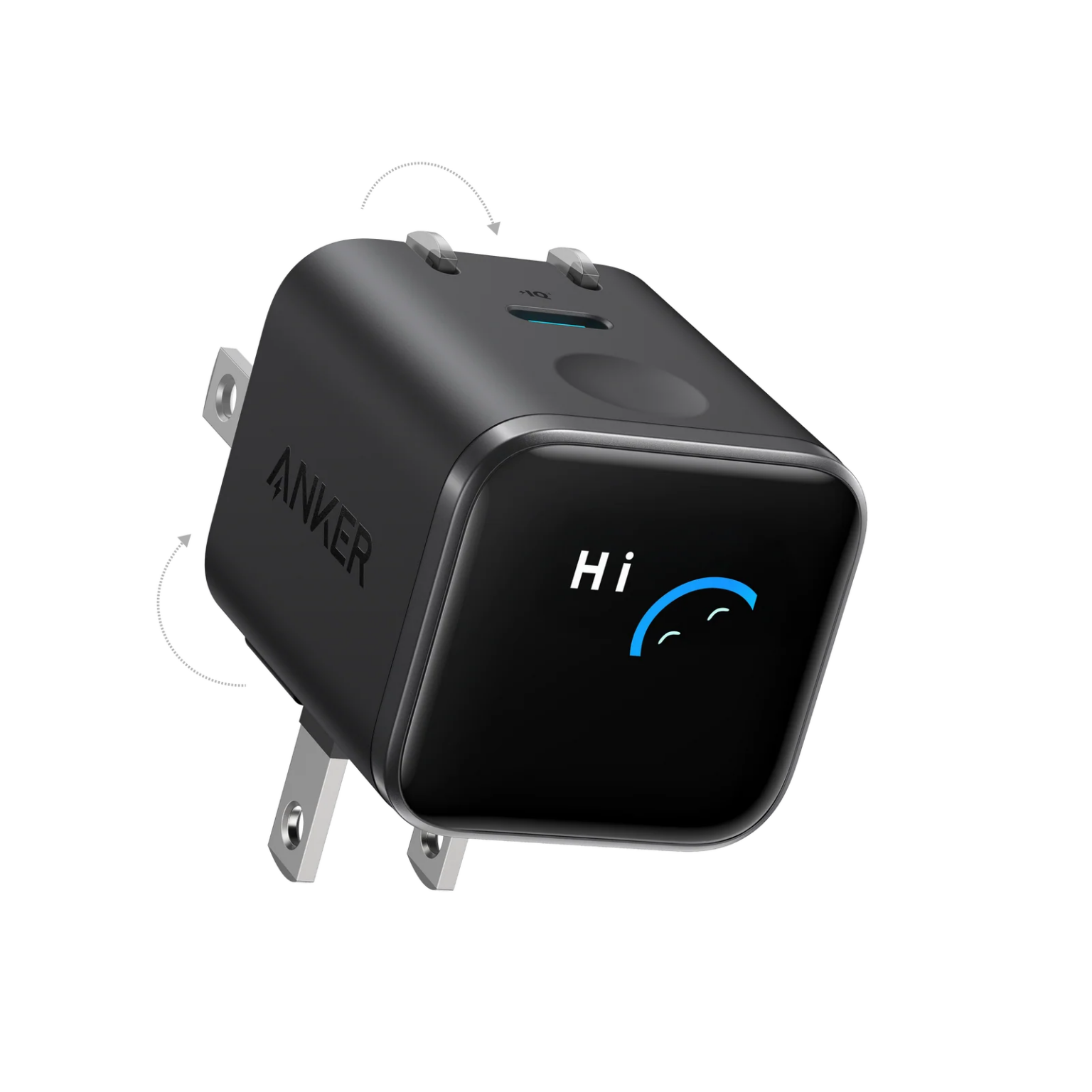 Cargador Anker Nano 45W con Pantalla Inteligente | Reconocimiento Automático de iPhone con Care Mode | Certificación TÜV | ActiveShield 5.0 | Enchufe Doble Plegable 180° | PD 3A PPS | Compatible iPhone 17/16/15, iPad, Samsung | Modelo A121D