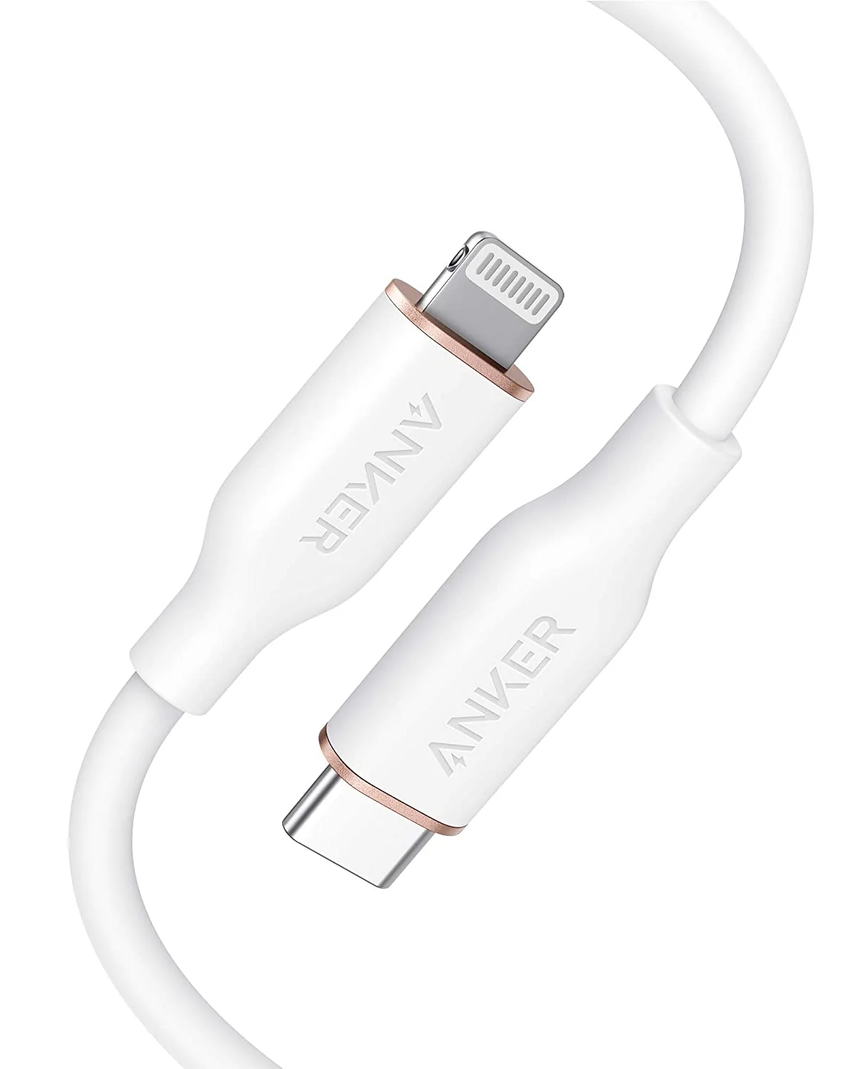 Cable Anker USB-C a Lightning PowerLine III Flow 0.9m | Certificación MFi de Apple | Compatible con Power Delivery (PD) | Estructura de Triple Capa: Cobre + Grafeno + Silicona | Resistencia hasta 25,000 Flexiones y 100kg de Tensión | Diseño Antienredos | Correa de Silicona Incluida | A8662