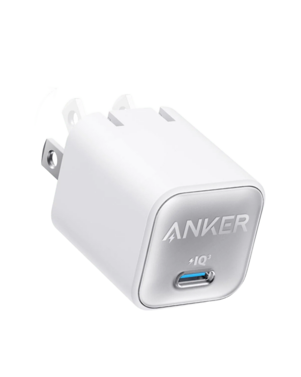 Cargador Rápido de Pared Anker Nano 30W USB-C GaN con PowerIQ 3.0 | Protección Térmica Activa ActiveShield 2.0 | Factor de Forma Ultracompacto | Compatible con Carga Rápida para iPhone 16/15/14, MacBook Air, iPad Pro, Samsung Galaxy S23 y MagSafe de 25W