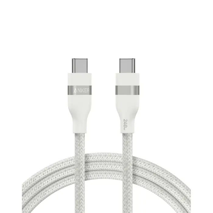 Cable Anker USB-C a USB-C de 3ft/6ft | Carga Rápida de 240W | Transmisión de Datos 480Mbps | Certificación USB-IF | Trenzado en PCR Reciclado (Upcycled-Braided) | Resistencia a más de 30,000 Flexiones | Empaque Libre de Plástico | Compatible iPhone, MacBook, Samsung, Google Pixel | Modelo A82E2