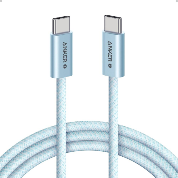 Cable Anker USB-C a USB-C 240W | Carga Rápida bajo Protocolo PD3.1 | Transmisión de Datos 480Mbps | Conector de Aluminio Aeroespacial de Una Pieza de 5.8mm | Núcleo de 8 Hilos + Cinta Conductora de Grafeno | Resistencia a más de 10,000 Flexiones | Recubrimiento Nano Antiadherente