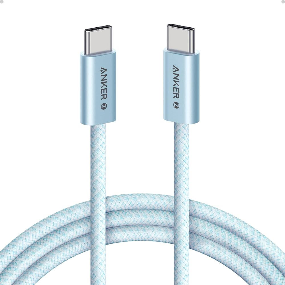 Cable Anker USB-C a USB-C 240W | Carga Rápida bajo Protocolo PD3.1 | Transmisión de Datos 480Mbps | Conector de Aluminio Aeroespacial de Una Pieza de 5.8mm | Núcleo de 8 Hilos + Cinta Conductora de Grafeno | Resistencia a más de 10,000 Flexiones | Recubrimiento Nano Antiadherente