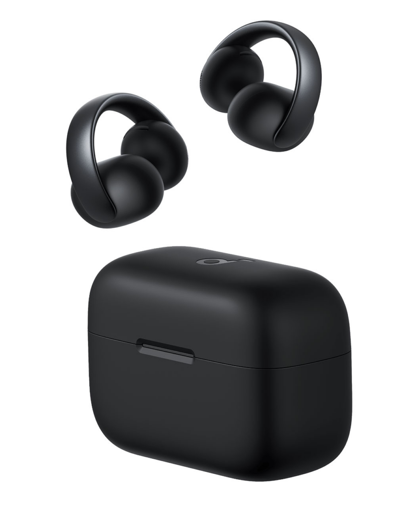 Auriculares Inalámbricos de Clip de Oído Abierto Soundcore AeroClip de Anker | Diseño de Anillo Abierto Flexible y No Intrusivo | Controladores Personalizados de 12 mm con Recubrimiento de Titanio y Graves Intensos | Hasta 32 Horas de Reproducción Total con Carga Rápida | 4 Micrófonos con IA para Llamadas Claras | Bluetooth 5.4 y Resistencia IPX4 | Soundcore AeroClip