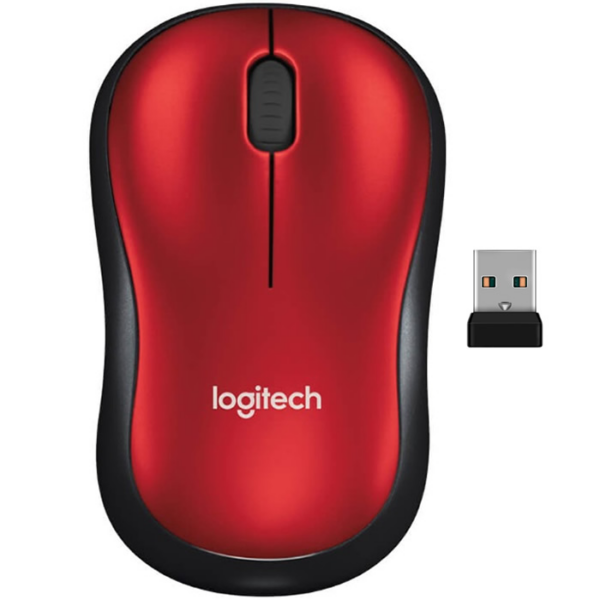 Ratón Inalámbrico Portátil Logitech M185 de 2.4 GHz con Nano Receptor USB | Batería de Larga Duración de hasta 12 Meses | Seguimiento Óptico Preciso de 1000 DPI | Diseño Ambidiestro y Ergonómico | Conexión Plug and Play para Windows, macOS, Linux y ChromeOS | Color Red (Rojo)