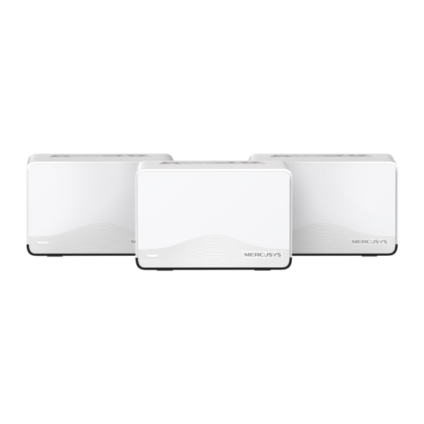 Sistema Mesh Wi-Fi 7 para Todo el Hogar Mercusys Halo H27BE (Paquete de 3) | Velocidades Doble Banda BE3600 de hasta 3.6 Gbps | Tecnologías Wi-Fi 7 MLO, 4K-QAM y Multi-RU | Puerto Multi-Gigabit 2.5 Gbps + 2 Puertos Gigabit por Unidad | Cobertura Total de hasta 650 m² (7,000 sq.ft) | Roaming Continuo y Gestión por App MERCUSYS | Halo H27BE(3-Pack)
