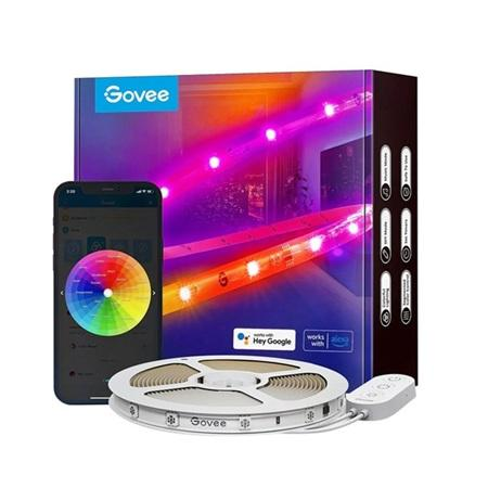 Tira de Luces LED Inteligente Govee RGBIC H619A de 5m (16.4ft) | Wi-Fi 2.4GHz + Bluetooth | Segmentos RGBIC con Control Independiente | 16 Millones de Colores | 64+ Escenas y Modo DIY | Sincronía con Música | Control por App, Caja de Control y Voz (Alexa y Google Assistant) | Recubrimiento Protector | Alimentación 24V | H619A1D1-OF-LA