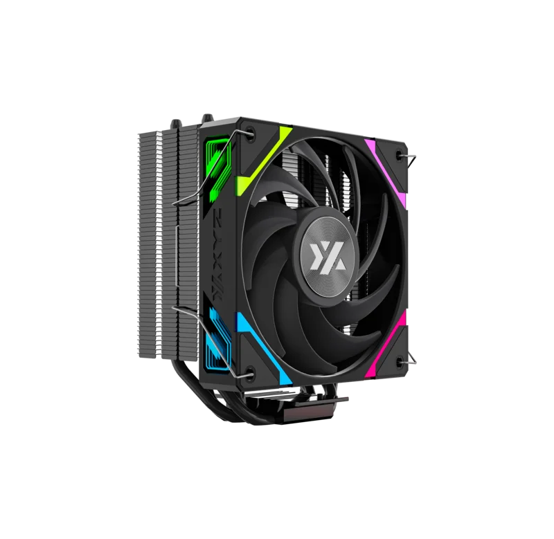 CPU Cooler de Aire XYZ Thermax 4 ARGB | 4 Heatpipes | TDP 220W | Ventilador Vortex 120 mm PWM FDB | Intel LGA1851/1700 y AMD AM5/AM4 | Negro | X-AC-THERB4