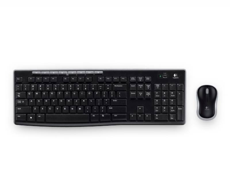 Combo Teclado y Mouse Inalámbricos Logitech MK270 en Inglés (US QWERTY) | Teclado Tamaño Completo con Numérico | 2.4GHz Receptor USB | Alcance 10 m | 8 Teclas Multimedia | Negro | 920-004536