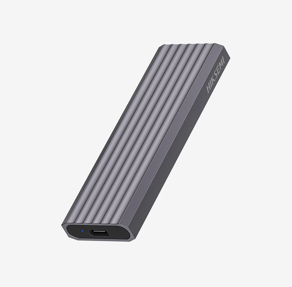 Enclosure / Carcasa M.2 NVMe HIKSEMI MDC1 de Alta Velocidad de 10 Gbps | USB 3.2 Gen 2 Tipo C | Cuerpo Completo de Aleación de Aluminio con Disipación Térmica Eficiente | Compatible con SSD M.2 PCIe NVMe | Incluye Cables USB Type-A a C y Type-C a C | Color Space Gray