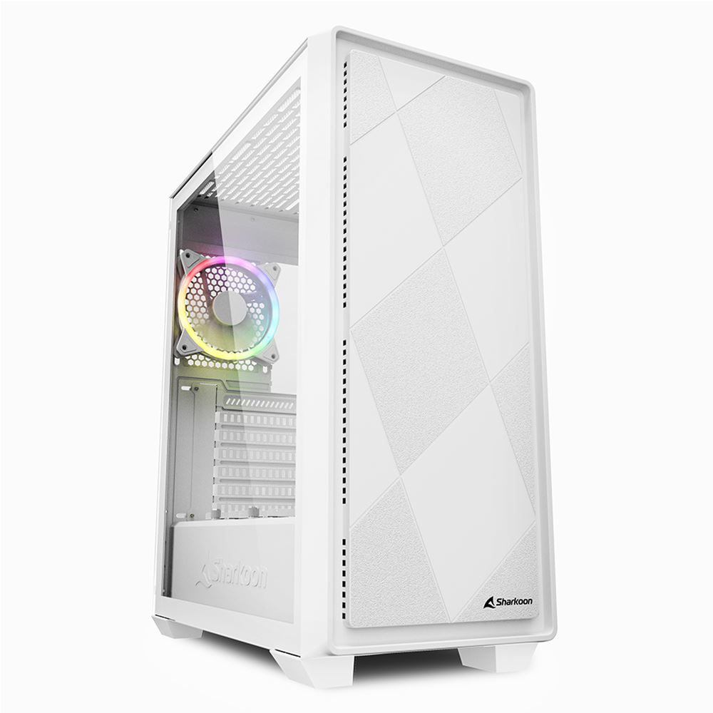 Gabinete Gamer ATX Sharkoon VS8 RGB | Panel lateral de vidrio templado | Radiadores AIO de 360 mm al frente y de 280 mm arriba | Tarjeta de video de hasta 350 mm | CPU Cooler de Aire de hasta 158 mm | Incluye 3 ventiladores de 120 mm, uno con ARGB | Puerto USB-C y 2 USB 3.0 en la parte superior | Compatible con placas ATX, Micro-ATX y Mini-ITX