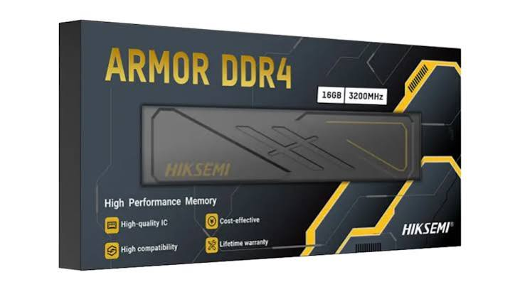 Memoria RAM Hiksemi Armor 16GB DDR4 3200 MHz para PC | UDIMM Escritorio 288 Pines | 1x16GB | Disipador Negro | XMP 2.0 | HSC416U32D2